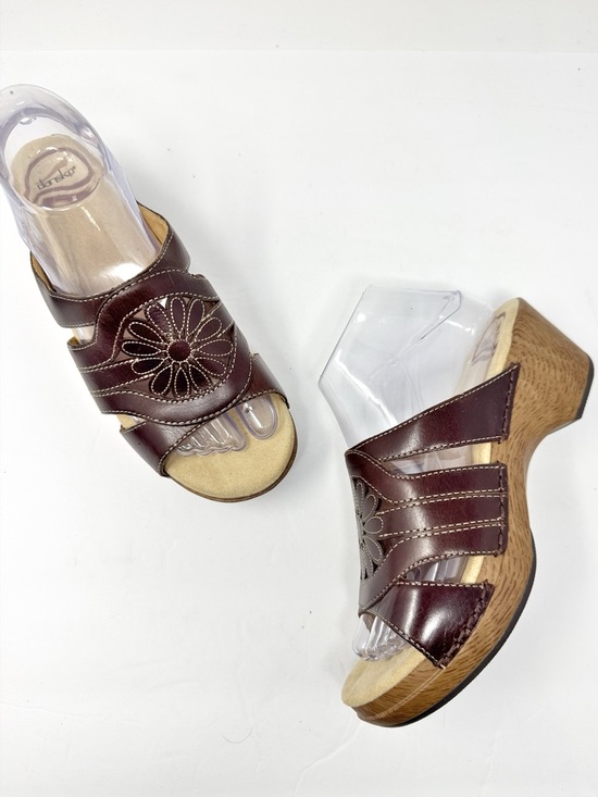 Dansko Shoes - Dansko Suzy Leather Slip On Comfort Sandals Open Toe Brown Size 39